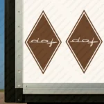 Brown Daf Truck Body Stickers, Rhombus with Modern Text Logo