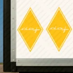 Yellow Daf Truck Body Stickers, Rhombus with Modern Text Logo