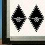 Black Daf Truck Body Stickers, Rhombus with Classic Logo without Text