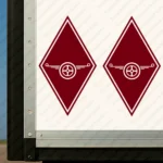 Burgundy Daf Truck Body Stickers, Rhombus with Classic Logo without Text