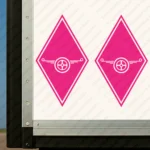 Fuchsia Daf Truck Body Stickers, Rhombus with Classic Logo without Text