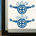 Blue Daf Truck Body Stickers, Einhoven Nederland Version with Text Logo Outline