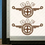 Brown Daf Truck Body Stickers, Einhoven Nederland Version with Text Logo Outline