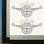 Silver Daf Truck Body Stickers, Einhoven Nederland Version with Text Logo Outline