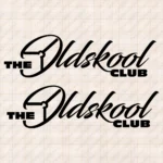 Closeup of The Oldskool Club Truck Body Stickers