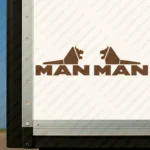 Brown Man Truck Body Stickers, Half Lion with Classic Text Logo