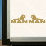 Gold Man Truck Body Stickers, Half Lion with Classic Text Logo