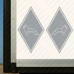 Silver Man Truck Body Stickers, Rhombus with Lion Outline Version 1