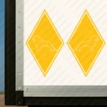 Yellow Man Truck Body Stickers, Rhombus with Lion Outline