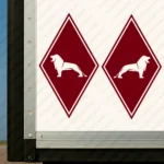 Burgundy Man Truck Body Stickers, Rhombus with Bold Lion
