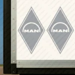 Silver Man Truck Body Stickers, Rhombus with Classic Logo
