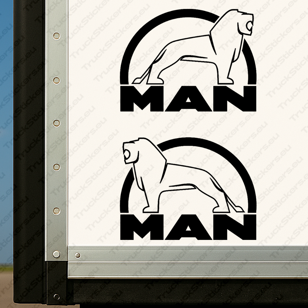 body-sticker-for-trucks-90686-black Black Man Truck Body Stickers, Modern Bold Version of Logo with Lion Outline