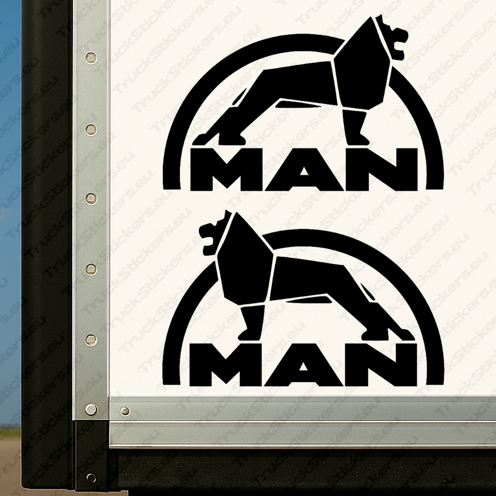 body-sticker-for-trucks-90688-black Black Man Truck Body Stickers, Modern Bold Version of Logo with Lion