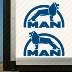 Blue Man Truck Body Stickers, Modern Bold Version of Logo with Lion