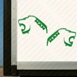 Greece Man Truck Body Stickers, Minimal Lion Heads with Classic Text Logo