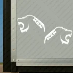 White Man Truck Body Stickers, Minimal Lion Heads with Classic Text Logo