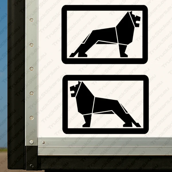 Black Man Truck Body Stickers, Bold Lion Inside a Frame