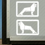 White Man Truck Body Stickers, Bold Lion Inside a Frame