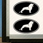 Black Man Truck Body Stickers, Bold Lione Inside a Round Frame