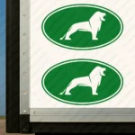 Greece Man Truck Body Stickers, Bold Lione Inside a Round Frame