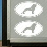 White Man Truck Body Stickers, Bold Lione Inside a Round Frame