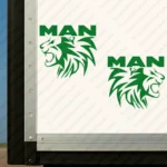 Greece Man Truck Body Stickers, Head of a Lion with Text Logo Above it