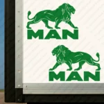 Greece Man Truck Body Stickers, Full Lion with Text Logo
