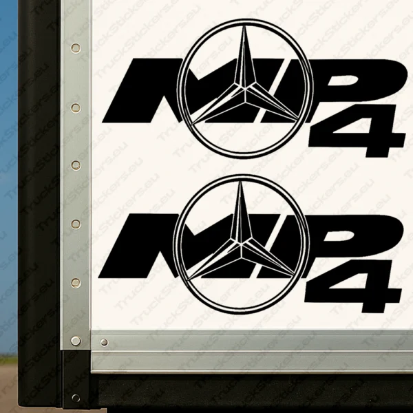Black Mercedes Truck Body Stickers MP4 with Classic Logo