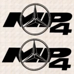 Closeup of Mercedes Truck Body Stickers MP4 with Classic Logo