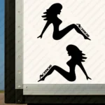 Black Mercedes Truck Body Stickers, Woman with Actros Logo