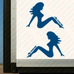 Blue Mercedes Truck Body Stickers, Woman with Actros Logo