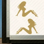 Gold Mercedes Truck Body Stickers, Woman with Actros Logo