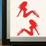 Red Mercedes Truck Body Stickers, Woman with Actros Logo