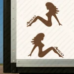Brown Mercedes Truck Body Stickers, Woman with Atego Logo