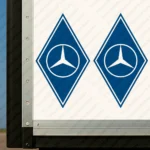 Blue Mercedes Truck Body Stickers, Rhombus with Bold Classic Logo