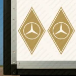 Gold Mercedes Truck Body Stickers, Rhombus with Bold Classic Logo