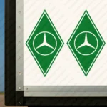 Greece Mercedes Truck Body Stickers, Rhombus with Bold Classic Logo