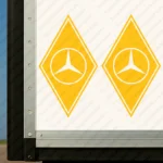 Yellow Mercedes Truck Body Stickers, Rhombus with Bold Classic Logo