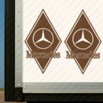 Brown Mercedes Truck Body Stickers, Rhombus with Bold Classic Logo and Text