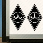 Black Mercedes Truck Body Stickers, Rhombus with Atego and Bold Classic Logo