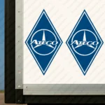 Blue Mercedes Truck Body Stickers, Rhombus with Atego and Bold Classic Logo