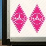 Fuchsia Mercedes Truck Body Stickers, Rhombus with Atego and Bold Classic Logo
