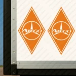 Orange Mercedes Truck Body Stickers, Rhombus with Atego and Bold Classic Logo