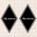 Closeup of Mercedes Truck Body Stickers, Rhombus with Actros