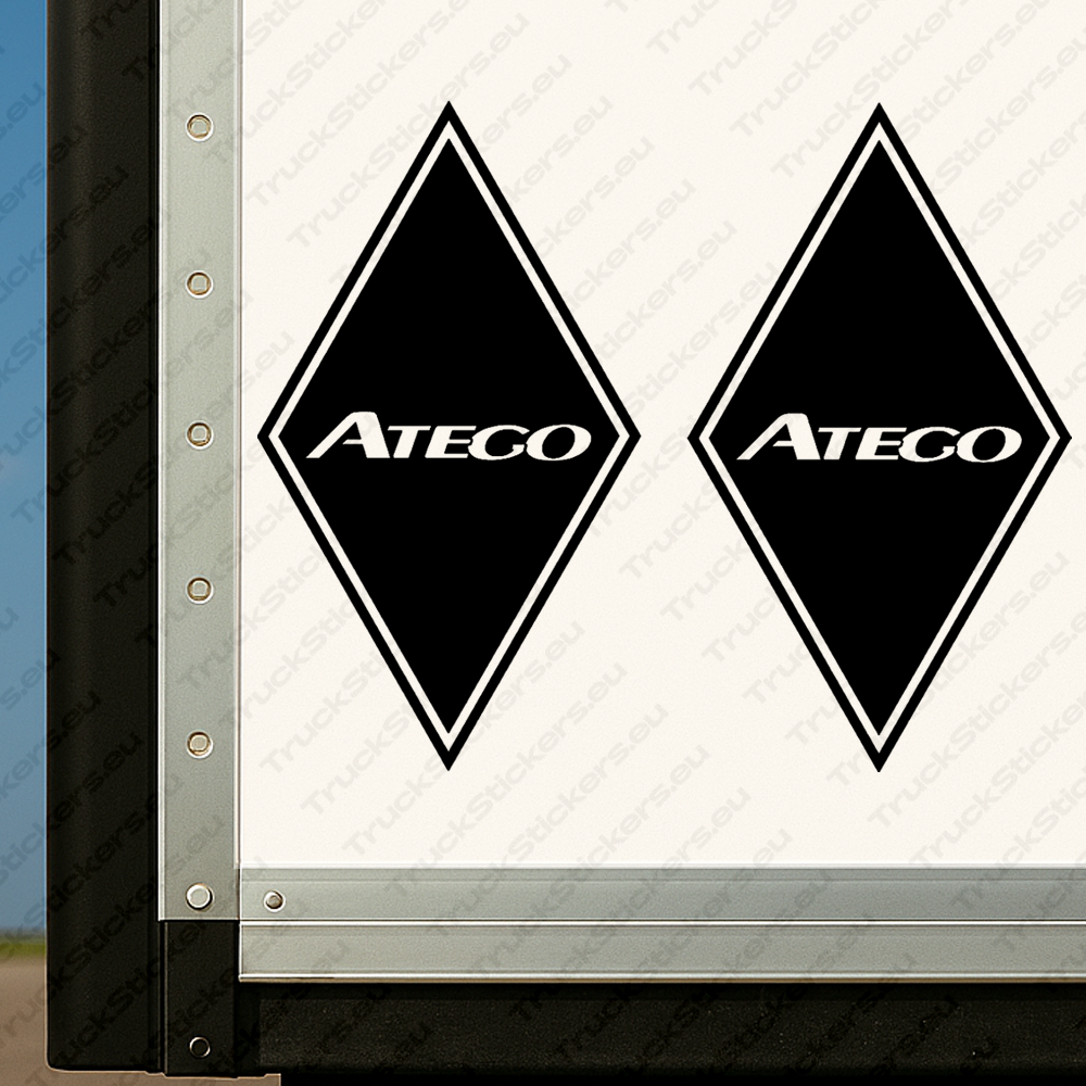 body-sticker-for-trucks-90765-black Black Mercedes Truck Body Stickers, Rhombus with Atego