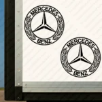 Black Mercedes Truck Body Stickers, Retro Logo Outline