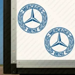 Blue Mercedes Truck Body Stickers, Retro Logo Outline