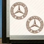Brown Mercedes Truck Body Stickers, Retro Logo Outline