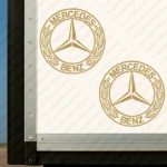 Gold Mercedes Truck Body Stickers, Retro Logo Outline