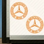 Orange Mercedes Truck Body Stickers, Retro Logo Outline